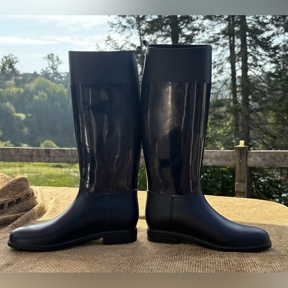 MARCCAIN Navy Blue Rain Boots - Knee-High Style Size 39 (8.5 - 9) - Picture 7 of 12